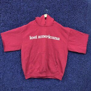 Lost Americana Red Short-Sleeve Hoodie Sweatshirt